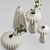 Elegant Lithos Vase Set 01 3D model small image 3