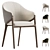 Modern Walnut Chair ACH200 Design 3D model small image 1