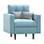 Modern Armchair Divan Design 3D model small image 1