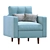 Modern Armchair Divan Design 3D model small image 2