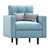 Modern Armchair Divan Design 3D model small image 3