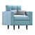 Modern Armchair Divan Design 3D model small image 4