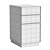 Sleek Steel 3 Drawer File 3D model small image 3