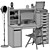 IKEA Office Workplace Set 3D model small image 5