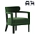 Plush Velvet Zoe Armchair: 3D Model 3D model small image 1