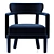 Plush Velvet Zoe Armchair: 3D Model 3D model small image 4