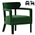 Plush Velvet Zoe Armchair: 3D Model 3D model small image 5