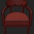 Plush Velvet Zoe Armchair: 3D Model 3D model small image 6