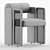 Modern Upholstered Dining Chair Set 3D model small image 5