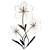 Silver Blue Tri-Flower Wall Decor 3D model small image 1