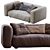 Modern Chic Two-Seater Sofa 3D model small image 1