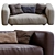 Modern Chic Two-Seater Sofa 3D model small image 2