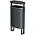 Modern Aluminum Trash Bin ZIEGLER 3D model small image 1