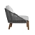 Teak & Tricord Lounge Chair 3D model small image 5