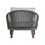 Teak & Tricord Lounge Chair 3D model small image 6