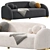 Elegant CURVAO Sofa in Millimeters 3D model small image 2