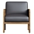 Sonoma Black Leather Chair, Modern 3D model small image 4