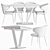 Elegant Capuccino Glass Dining Set 3D model small image 4