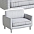 Luxurious Norfolk Love Seat Sofa 3D model small image 5