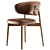 Modern Padded Wooden Chair 3D model small image 2