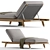 Elegant Iroko Sun Lounger 3D model small image 2