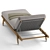 Elegant Iroko Sun Lounger 3D model small image 5