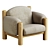 Sleek Modern Lounge Armchair 3D model small image 1