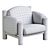 Sleek Modern Lounge Armchair 3D model small image 6