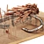 Rustic Wooden Kids Playground 3D model small image 3