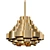 Totally Tubular Gold Pendant Light 3D model small image 1