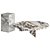 Sleek Marble Side Tables Duo 3D model small image 1