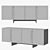 Brixton White & Walnut Sideboard 3D model small image 2