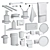 Hansgrohe AddStoris Bathroom Accessories Set 3D model small image 7