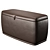 Luxury Upholstered Rectangular Pouffe 3D model small image 1