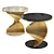 Modern Black Gold Marble Side Table 3D model small image 1