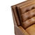 Mid-Century Leather Recliner - Camel 3D model small image 2