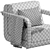 Elegant Plust and Fabric Armchair 3D model small image 6