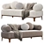 Boucle Upholstered Contemporary Sofa 3D model small image 1