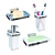 Complete Bathroom Accessories Set, 12 pcs 3D model small image 2