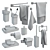 Complete Bathroom Accessories Set, 12 pcs 3D model small image 5