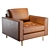 Vintage Top Grain Leather Armchair 3D model small image 1