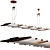 Sleek Wing Linear Suspension Light 3D model small image 1