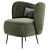 Plush Wingback Accent Chair 3D model small image 4