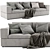 Modern Jesse Terence 3-Seats Sofa 3D model small image 1