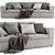 Modern Jesse Terence 3-Seats Sofa 3D model small image 2