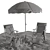 Modern Beach Lounge Outdoor Set 3D model small image 5