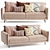 Modern Mink 3-Seater Sofa 3D model small image 1