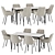 Modern Dining Set Furniture Collection 3D model small image 2