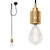 Industrial Brass Bare Bulb Pendant 3D model small image 1