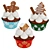 Festive Christmas Cupcake 3D Model 3D model small image 1